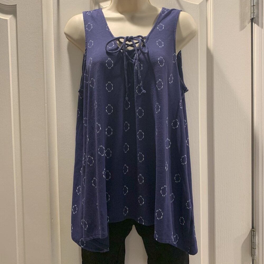 Sonoma Navy Blue/White Sleeveless Top